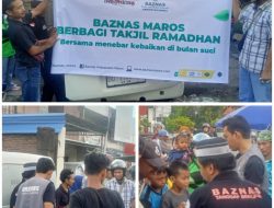 Semarak Ramadhan, BAZNAS Maros Berbagi Takjil untuk Pengguna Jalan