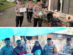 Wujud Kepedulian, Kapolsek Lau Kunjungi dan Beri Bantuan Warga Korban Kebakaran