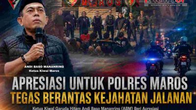 Berantas Kriminalitas Jalanan, KIWAL Garuda Hitam Apresiasi dan Mendukung Penuh Tim Resmob Polres Maros