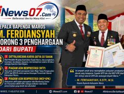 Kepala Bapenda Maros M. Ferdiansyah Borong 3 Penghargaan dari Bupati